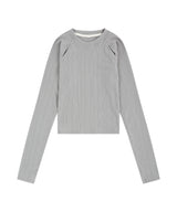 Ribbed Crop Long Sleeve - Grey
