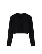 Kate Contrast Ribbon Sleeveless Cardigan Set Black
