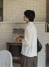 Crudy wrinkle check shirt