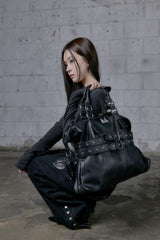 COR FRONT DOUBLE BELTED LEATHER TOTE BAG UNISEX