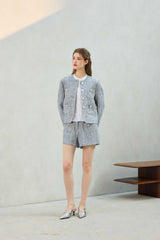 CHERISH TWEED JACKET / SKY BLUE