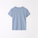 スリムレーベルハーフTシャツ スカイブルー