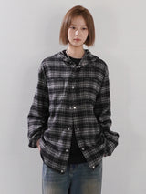 (UNISEX) Brany Flannel Hood Shirt