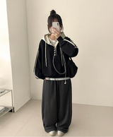 Angel Wing Star Pocket Embroidery Wide Banding Pants