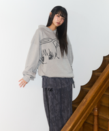 キャットガールフーディー - グレー