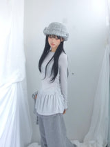 chiffon ruffle line dress