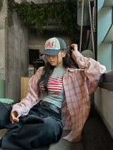 Breed wrinkle checked shirt