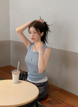 KJ Rib Basic Round Sleeveless (8color)