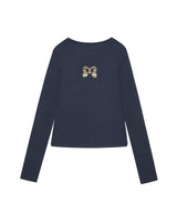 シンボルパッチワッフルT ネイビー