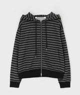 [B-BASIC] Striped Hooded Zip-up