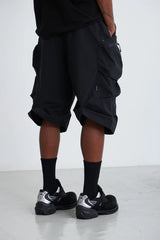 DUO 3D POCKETS CAPRI PANTS - BLACK