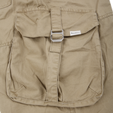 Beige washing balloon cargo pants