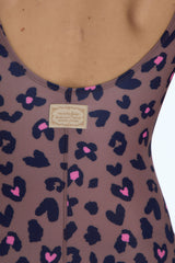 [Sweetie Leopard_brown] U-back One Piece Swimsuit