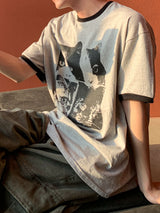 Neko Ringer Loose-Fit Short-Sleeve T-Shirt