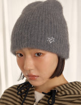 HAIRY KNIT BEANIE (GRAY)