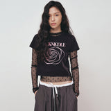 NICOLE ROSE PRINTING CROP TOP_BLACK WHITE