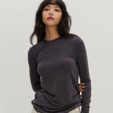 Wool Like Basic T-Shirts Charcoal