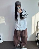ヒップツーラインナンバーリングロゴスリーブTシャツ💙🤍🖤3カラー