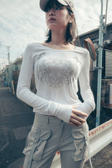 Ornament printed top (White)