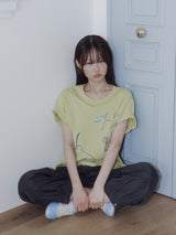 クレヨンフルーツTシャツ (ペアオリーブ)