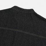 Double-Stitch Denim Short-Sleeve Shirt (2 Colors)