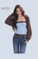 Blue Choco bolero cardigan top two-piece