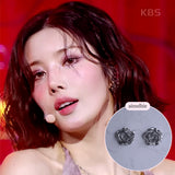[クォン・ウンビ Piercing] メタルローズピアス - Silver Color