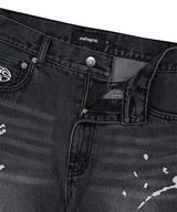 EMB SPLATTER DENIM PANT