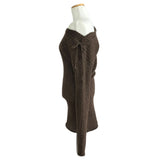 MEU One Off-Shoulder Ribbon Ribbed Knit Dress