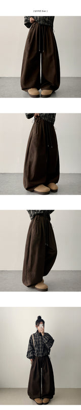 [short, basic, long choice*] League banding pintuck cotton wide pants (4 colors)