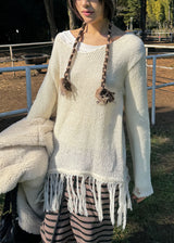 FRINGE V LONG KNIT