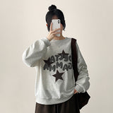 Dien Check Star Pattern Embroidery Sweatshirt