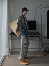 [ASCLO MADE] Tencel Indigo Washed Check Shirt