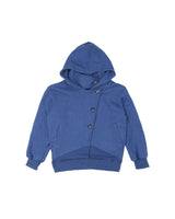 HIGH NECK HOOD ZIP UP BLUE