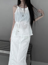 halterneck string nylon sleeveless (2color)