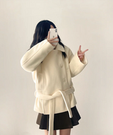 Pony Thick Belt Double High Neck Coat