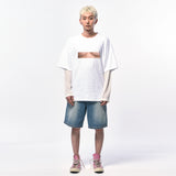 フェイクアンダーブープクロップTシャツ