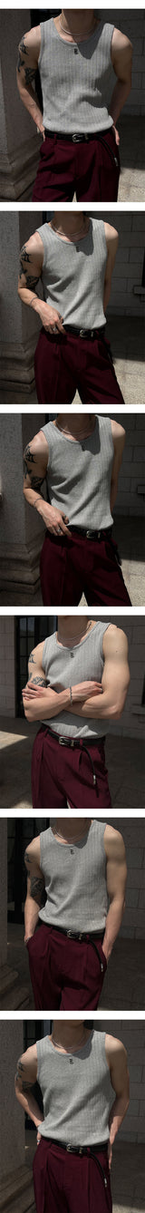 [S/S] High ribbed logo sleeveless(6color)