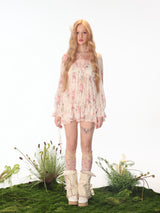 Rose Island-After the Rain Flower Room Bright Silk Chiffon Slim Big Skirt Doll Dress Bud Skirt Top Dress Two Ways to Wear
