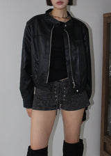 LEOPARD EYELET SHORTS