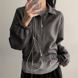 LANE Two-Way Suede Collar Jacket