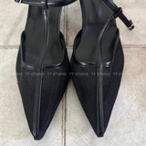 Mesh sling back heels