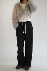 Crop fur jacket