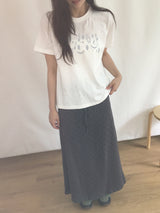 Neiro Cotton Dot Maxi Long Skirt