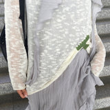 PongPong Boat Neck Slim Fit See-Through Mesh Lightweight Knit 4 Colors