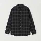 ルーズチェックシャツ (BLACK)