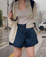 Tiny denim shorts
