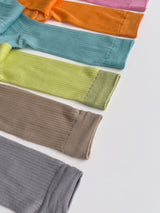 Colored Ribbed See-through Socks