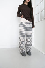 stripe fleece banding pants(2colors)