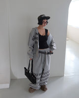 [UNISEX] ワンツーレタリングオーバーサイズフィットフーディドジップアップジャケット